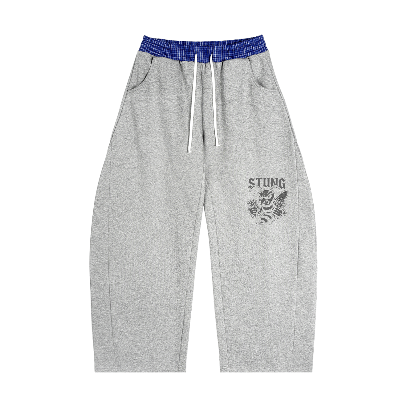 Plaid Waistband Barrel Sweatpants