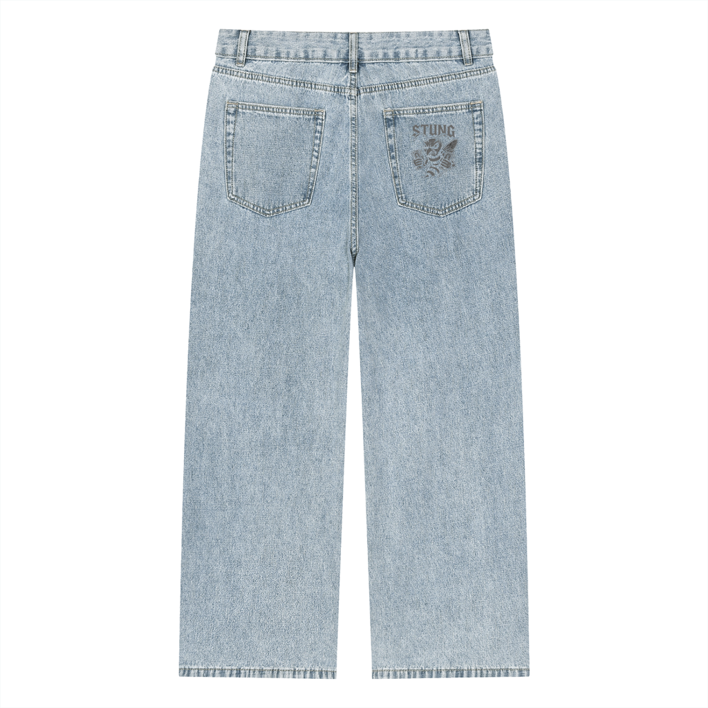 Vintage Wash Straight Leg Jeans