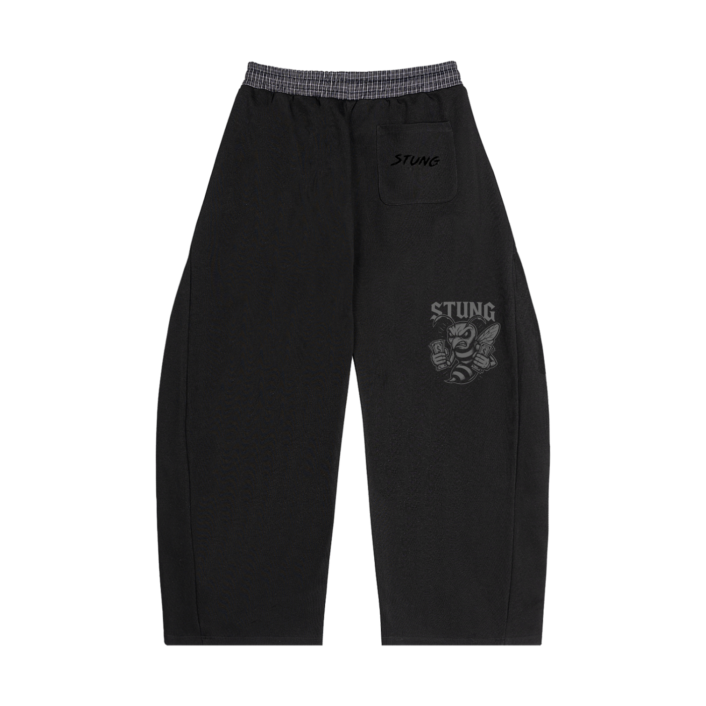 Plaid Waistband Barrel Sweatpants