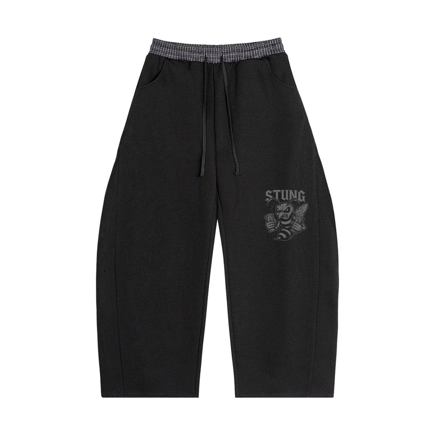 Plaid Waistband Barrel Sweatpants